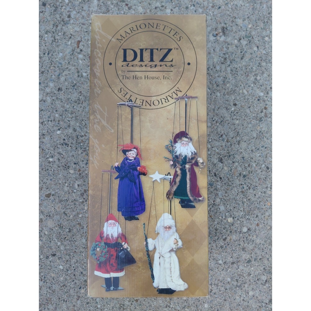 Vintage Ditz Design Red Hat Society Lady Marionette Puppet Doll 40133 New In Box